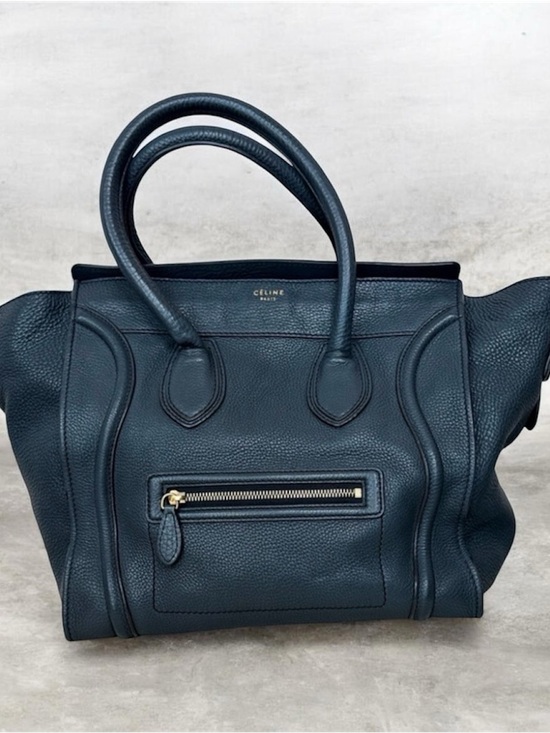 Celine Handbags - Celine Leather Luggage Phantom Tote in Charcoal